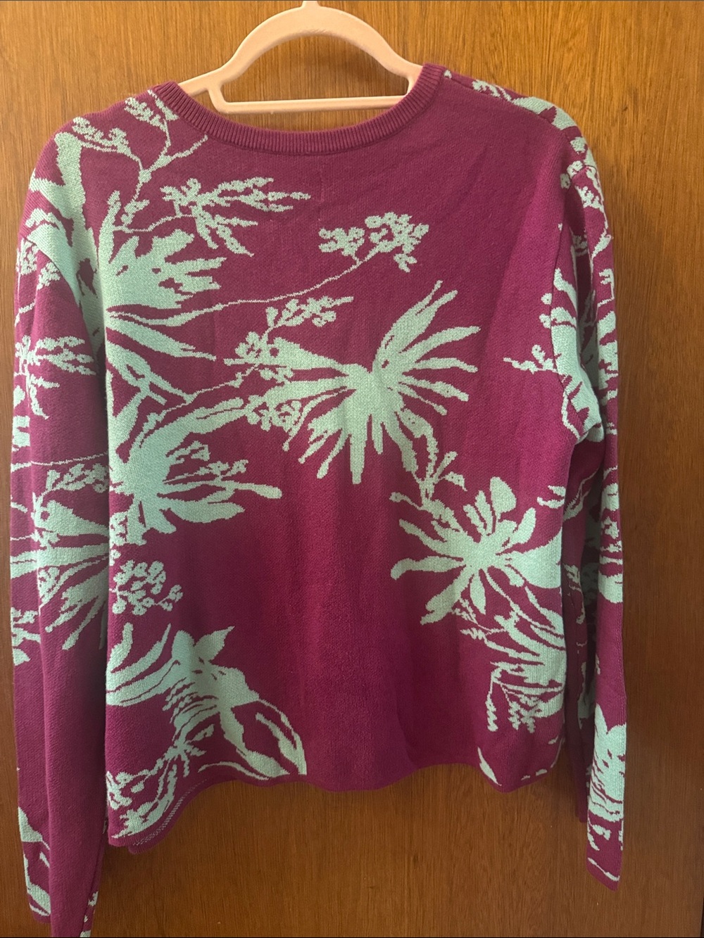 Future Collective Raspberry Floral Button-Front Cardigan Sweater - Picture 4 of 5